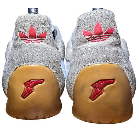 Vintage Adidas Tuscany Goodyear Trefoil Driving Racing Shoes White Red Sz 7 Mens - Picture 6 of 9